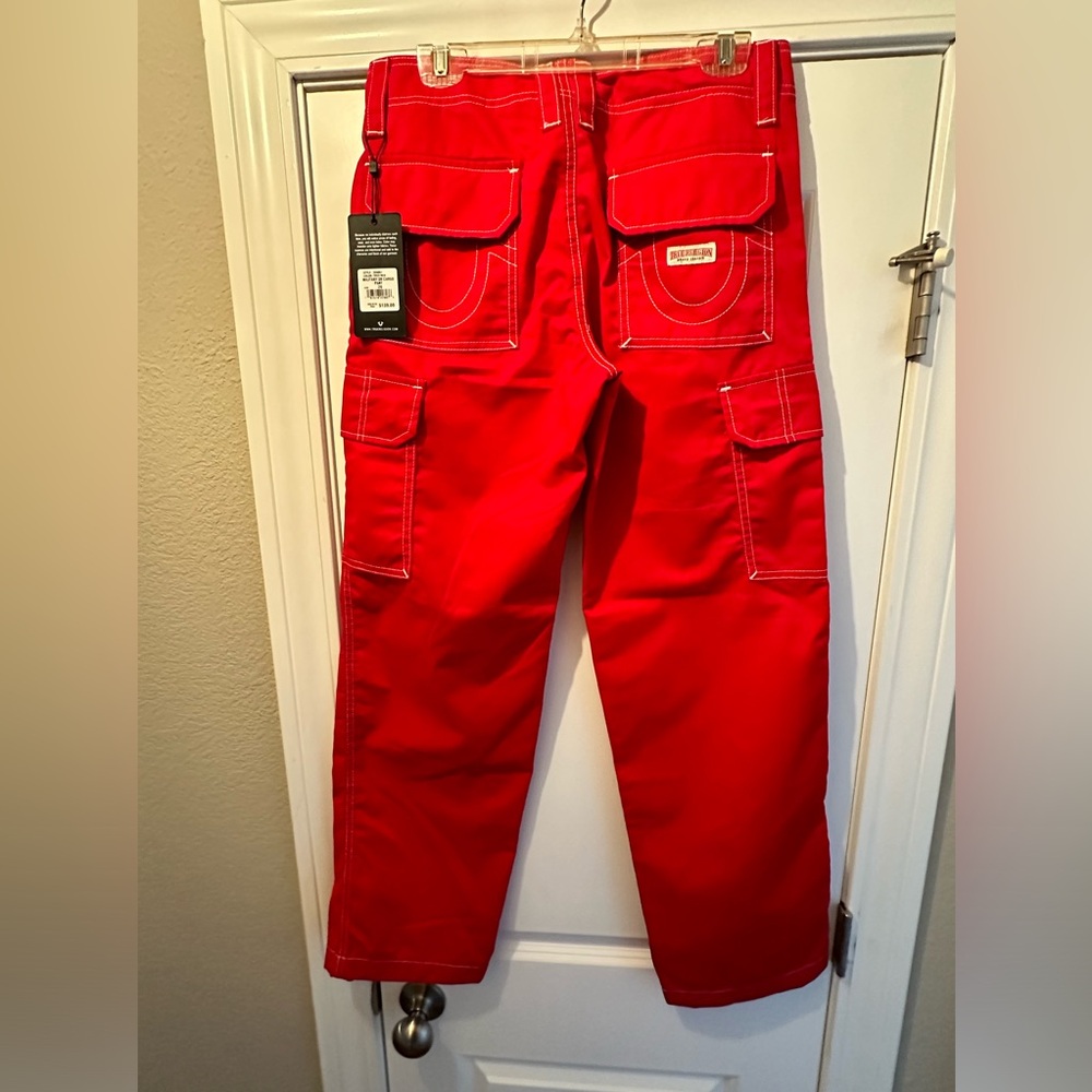 True Religion 208061 Women's Military Cargo Pants True Red - Size 26